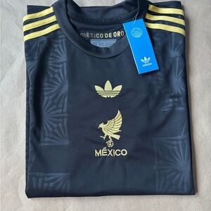 Adidas Mexico Black and Gold Men's Jersey